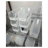 Lot of Mixed Sizes Storage Supply Item Organizer Tray Boxes Bins - Clear Color - For Medical Cart Drawers Or Miscellaneous Tools - Cart Not Included!