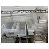 Lot of Mixed Sizes Storage Supply Item Organizer Tray Boxes Bins - Clear Color - For Medical Cart Drawers Or Miscellaneous Tools - Cart Not Included!