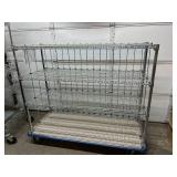 High Quality Heavy Duty 54"x60"x24" 4-Tier Stainless Steel Chrome Finish NSF Wire Storage Cart Truck - Open Airflow Wire Shelving, Durable Steel Racks - Great Condition!