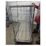 High Quality Heavy Duty 54"x60"x24" 4-Tier Stainless Steel Chrome Finish NSF Wire Storage Cart Truck - Open Airflow Wire Shelving, Durable Steel Racks - Great Condition!