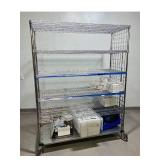 LogiQuip High Quality Heavy Duty 80"x60"x24" 6-Tier Stainless Steel Chrome Finish NSF Wire Storage Cart Truck -Strong Solid Support for Various Items & Supplies - Great Condition! Contents NOT Inc