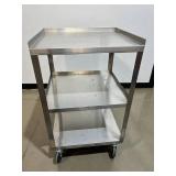 MSRP $500 Lakeside® 359 Square Stainless Steel Mobile Equipment Stand, 3 Shelves, 300 lbs. Capacity 18"x16"x30" Great Condition!
