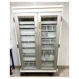 WOW MSRP $8500 Medical Grade Heavy Duty Metal Glass Double Door Storage Cabinet with Multi Slideout Organizer Baskets! (Keypad Lock Works - No Code Contact Maker For Reset) - Great Condition! Who woul