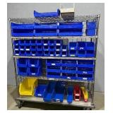 High Quality Heavy Duty 70"x60"x21" 5-Tier Stainless Steel Chrome Finish NSF Wire Storage Cart Truck - Fast Item and Supply Transfers, Smooth Casters for Efficient Mobility - Great Condition! Bins Not