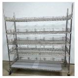 MSRP $2000 High Quality Heavy Duty InterMetro Super Erecta Shelving System  78"x72"x24" 5-Tier Stainless Steel Chrome Finish NSF Wire Storage Cart Truck *Up to 800 lbs per shelf - Great Condition!