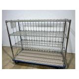High Quality Heavy Duty 54"x60"x24" 4-Tier Stainless Steel Chrome Finish NSF Wire Storage Cart Truck - Open Airflow Wire Shelving, Durable Steel Racks - Great Condition!