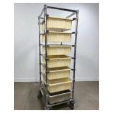 InterMetro Heavy Duty Stainless Steel Mobile Transport Storage Cart Truck with Bin Drawers - NSF Approved - Great Condition!