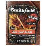 I - Smithfield St. Louis Style Pork Spareribs - 1/2 Slab - Sweet & Smoky BBQ Sauce - 3-Pack