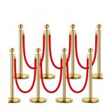 Hollywood Red Carpet 6pc Velvet Carpet Rope Decor $124.99 Retail - Brand New