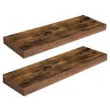 Rustic Brown Wooden Floating Shelves 23.6" 2 Pack $49.99 Retail - Brand New