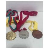 3 Special Olympics Medals: Gold Silver and Bronze