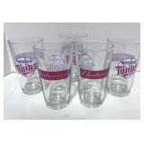 Set of 5 Budweiser Twins Beer Glasses