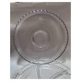 Two Vintage Imperial Glass Candlewick Platters: Divided Relish Dish 10" and 11" Round