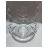 Two Vintage Imperial Glass Candlewick Pieces: 9" Bowl and 11" Platter