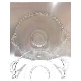 Two Vintage Imperial Glass Candlewick Pieces: 9" Bowl and 11" Platter