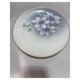 Two Vintage Plates: Blue Birds and Bavarian Made Flower Plate