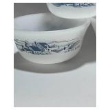 Set of 5 Vintage Currier and Ives Ramekin Size Dishes