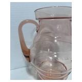 Antique Dunbar Pink Depression Applied Handle Pitcher