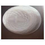 Three 5" Hen on Nests Milk Glass Blue and White Or Red Comb Westmoreland. One has chip