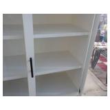 2 pc Wood and Glass Display Cabinet...