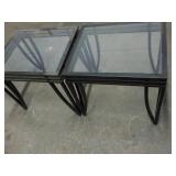 2 Metal and Glass End Tables 24 x 2...