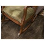Vintage Padded Wooden Slipper Rocking Chair