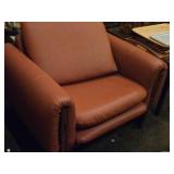 Leather Mid Century Modern Lounge Arm Chair