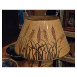 20" Curved Wheat pattern Ceramic Table Lamp with Lamp Shade