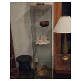 Wood / Glass Door Display Cabinet 1-door/5-shelf 17" x 14" x 54"