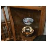 Wood / Glass Door Corner Display Cabinet 2-door/5-shelf