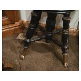 Vintage Victorian Piano Stool with Glass Ball and Claw Feet | Adjustable