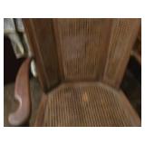 Vintage Victorian Solid Oak Eastlake style Cane Rocking Chair