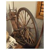 Vintage Wooden Spinning Wheel (Flay Wheel Size)