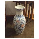 Vintage Chinese 25" Famille Rose pattern Porcelain Table Vase
