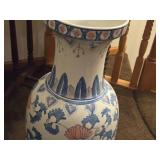 Vintage Chinese 25" Famille Rose pattern Porcelain Table Vase