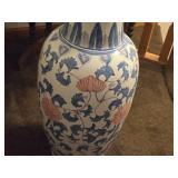Vintage Chinese 25" Famille Rose pattern Porcelain Table Vase