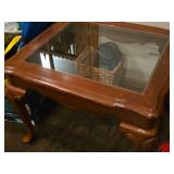 Glass Top / Wooden Side Table