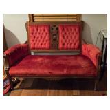 Victorian Eastlake style Living Room Sette (Red Velvet)