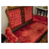 Victorian Eastlake style Living Room Sette (Red Velvet)