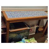46" Tile Top / Wooden Side Table