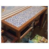 46" Tile Top / Wooden Side Table