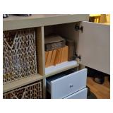 Ikea Kallax Shelving Cabinet 16-bin/2-door/4-drawer with (12) Wicker Storage Boxes