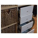 Ikea Kallax Shelving Cabinet 16-bin/2-door/4-drawer with (12) Wicker Storage Boxes