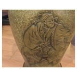 Vintage Japanese / Chinese Asian theme Brass Decorative Table Vase with Lid 27"