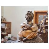 Table Statue - Elephant with Indian Rider by J.A. Hamilton Signed circa 1980