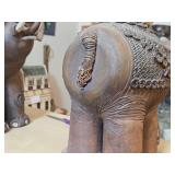 Table Statue - Elephant with Indian Rider by J.A. Hamilton Signed circa 1980