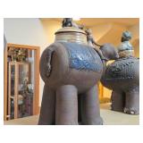 Jar with Lid - Elephant with Indian Rider by Hamilton Signed circa 1981