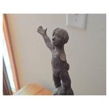 Horse and Men theme Ceramic Clay Sculpture 17"