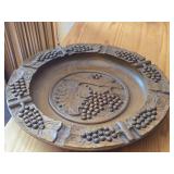 Grapes theme Hand Carved Wood Bowl / Ashtray