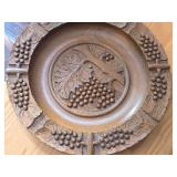 Grapes theme Hand Carved Wood Bowl / Ashtray